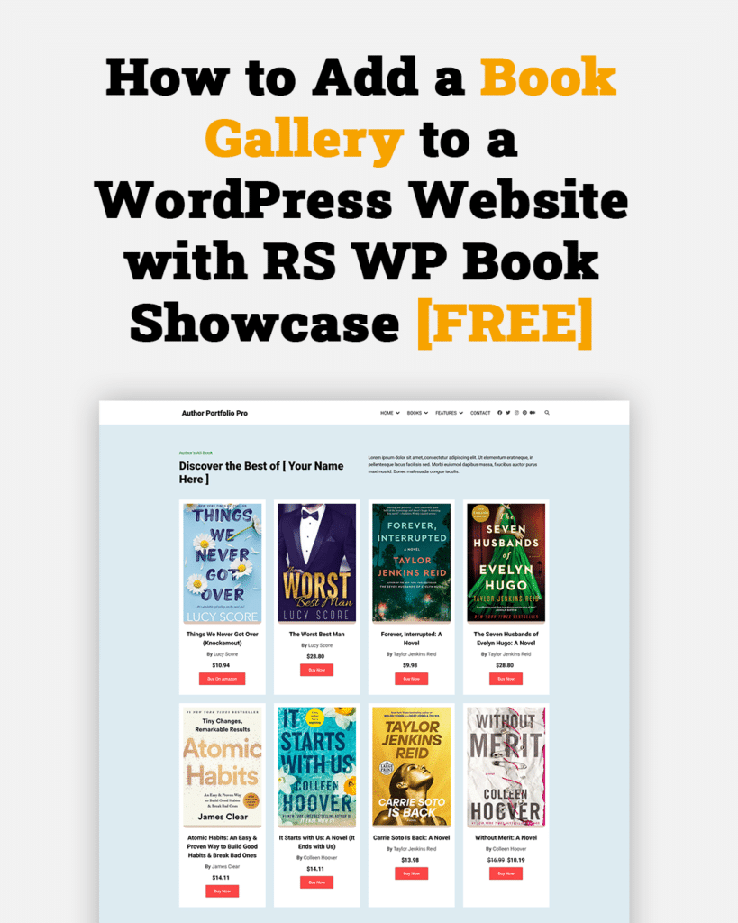 How to add a book gallery to a wordpress website with rs wp book showcase free