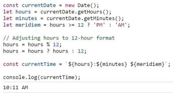 How to Get Current Time in 12-Hour Format in JavaScript
