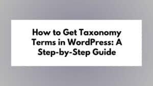 How to Get Taxonomy Terms in WordPress