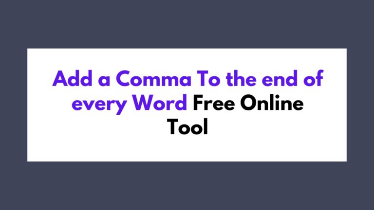 Add a Comma to the End of Every Word [ Just 1 Click ]