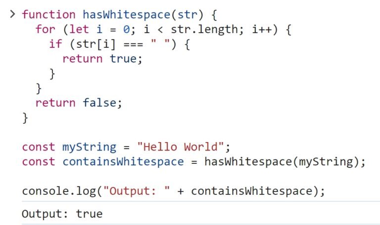 how-to-check-if-a-string-contains-whitespace-in-javascript