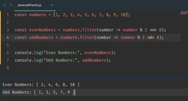 How to Find Even and Odd Numbers in an Array in JavaScript