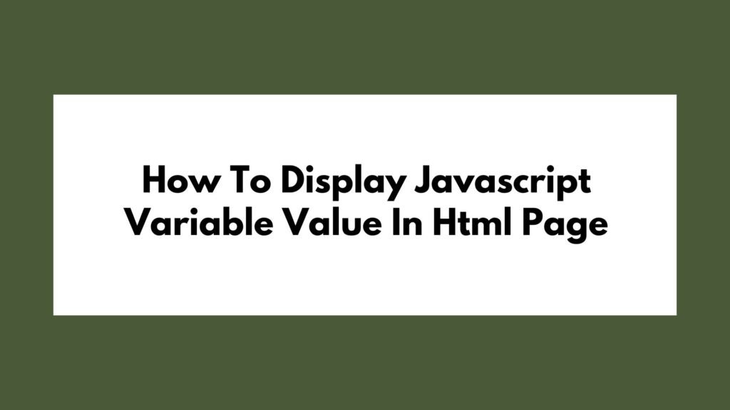 html display javascript variable value