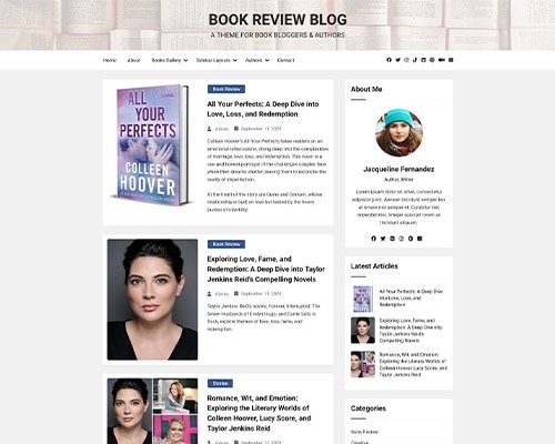 Book Review Blog Free WordPress Theme