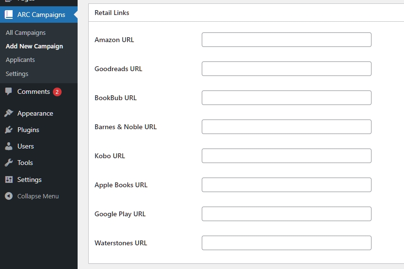 RS Campaign Editor Retails Links