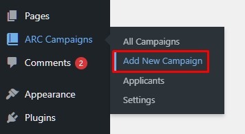 RS ARC Add New Campaign