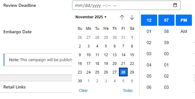 RS ARC review deadline